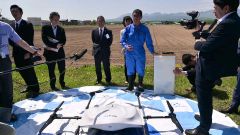 上士幌町でドローン配送を見学した河野氏