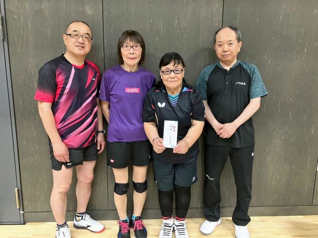 Ｍｙ．Ｔｒｅｅ制す　Ｂはサウンドグリーン、Ｃは士幌協会　ラージボール卓球春季大会