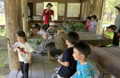 「ミクロな世界へＧＯ！」を楽しむ児童ら