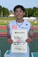 男子１００メートルで松本琢夢（白樺学園３年）