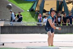 【女子砲丸投げ】１１メートル８１を投げ優勝した川村羽海（幕別清陵３年）