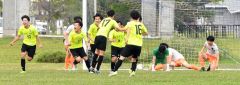 【男子１回戦・帯北―函館大谷】後半３１分、セットプレーから失点を喫し、逆転を許した帯北