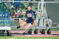 【女子円盤投げ】３６メートル３６を投げ５位の澤向美樹（幕別清陵３年）
