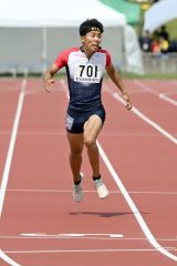 【男子２００メートル】２１秒９５で３位入賞の石田正龍（旭川志峯２年－浦幌中出）