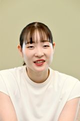 パリ五輪への意気込み語る松本麻佑選手（金野和彦撮影）
