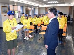 交通安全の誓い新た　広尾交通少年団が入団式 3