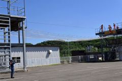 ロープブリッジ渡過・救出で使用されるロープ（１日午後２時５分ごろ、幕別消防署札内支署）