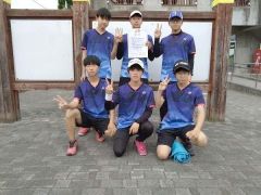男子団体代表の部準優勝の帯一