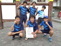 男子団体代表の部３位の帯七
