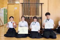 帯広の森少年団が道弓道大会団体戦中学の部優勝、土田遥太は個人戦Ｖ