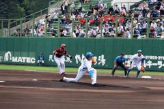 先発を務めた日本ハムの鈴木健矢投手。テンポの良いピッチングで７回１失点の好投を見せた