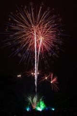 芽室の夏の夜空を彩った花火（長尾悦郎通信員撮影）