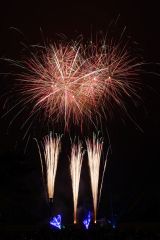 芽室の夏の夜空を彩った花火（長尾悦郎通信員撮影）