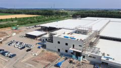 上空から見た新築・移転工事が進む十勝地区家畜市場（星野広翔撮影）