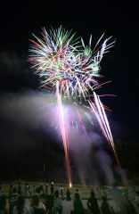 第１３回ふるさと銀河線　りくべつ鉄道まつり花火大会１（金野和彦撮影）