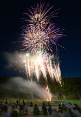 第１３回ふるさと銀河線　りくべつ鉄道まつり花火大会２（金野和彦撮影）