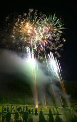 第１３回ふるさと銀河線　りくべつ鉄道まつり花火大会４（金野和彦撮影）