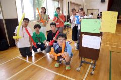 バルーンアートが人気を集めた帯広大谷短期大学のコーナー