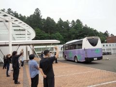 姉妹都市相馬市へ出発　豊頃・大樹の子どもたち 2