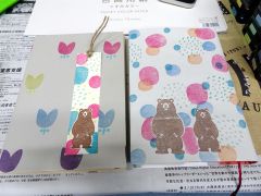 消しゴムはんこのブックカバーとしおり