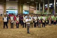 生産者を代表して北海道和牛マスターリーダーの武隈英和さんが決意表明を行った（須貝拓也撮影）