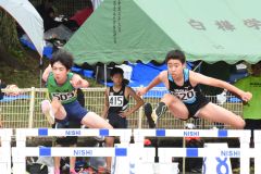 男子110㍍障害予選3組