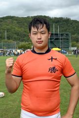 【北北海道大会1回戦・十勝合同-北見北斗】後半7分にトライを決めた伊東蒼平(帯工3年)