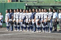 【Bブロック代表決定戦・帯工-帯南商】完封勝利を収めて整列する帯工ナイン