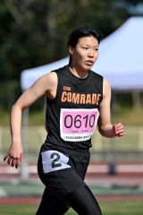 【女子400メートル】ラストスパートで力走する郷満莉奈さん(金野和彦撮影)