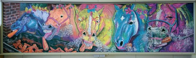 ばん馬の鬼気迫る表情がインパクト大！南商高が黒板アート甲子園で優秀賞