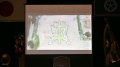 式の冒頭、帯広第八中開講５０周年記念事業の動画が流された